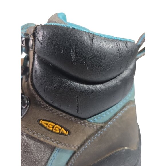 Keen Womens Salem Mid WP Steel Safety Toe Mid Work Boots Sz 7 Brown & Blue - Picture 3 of 8